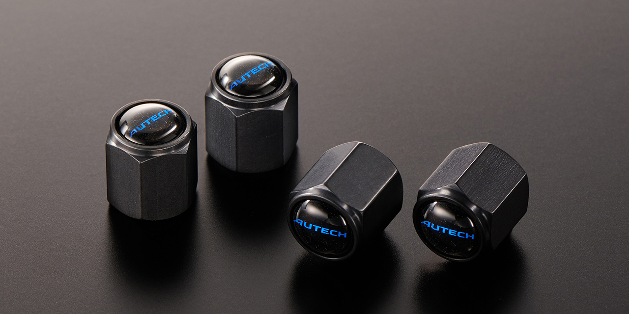 エアバルブキャップ (「AUTECH」ロゴステッカー付、4個セット)