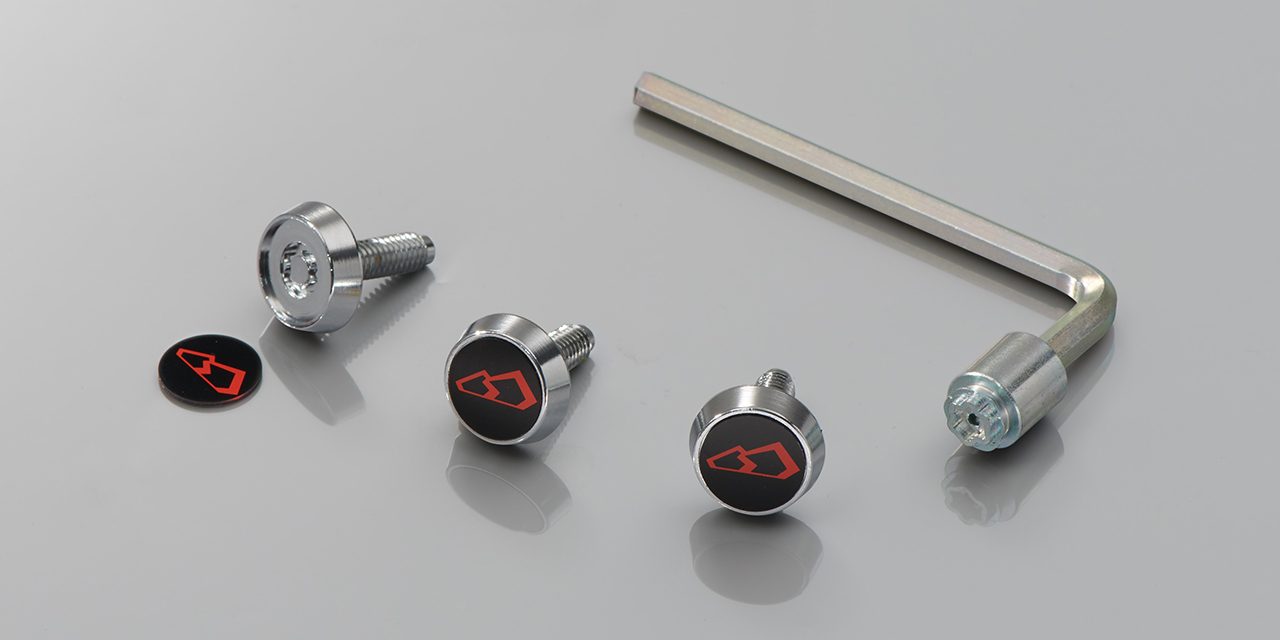 ナンバープレートロック(ブラック、マックガード社製、ロックマークステッカー付)